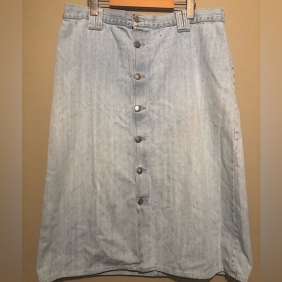 BILL BLASS BLASSPORT Vintage 100% Cotton Denim Jean Skirt - Picture 1 of 7